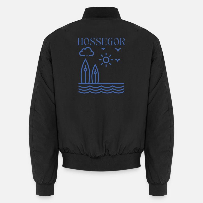 HOSSEGOR Coastal Surf Scene - Unisex Bomber Jacket - black
