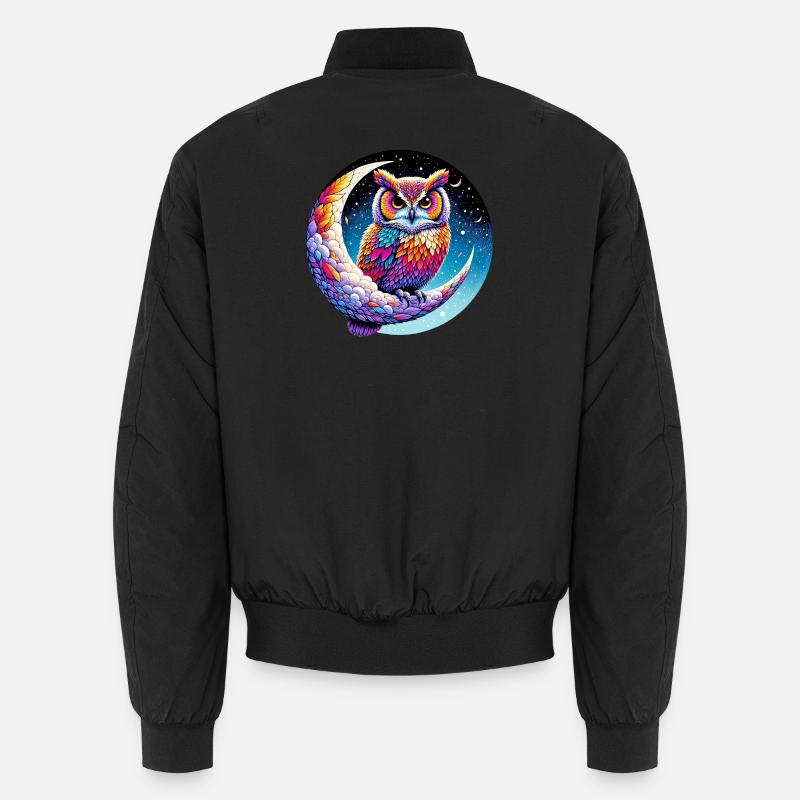 Hibou sur la Lune Bomber unisexe