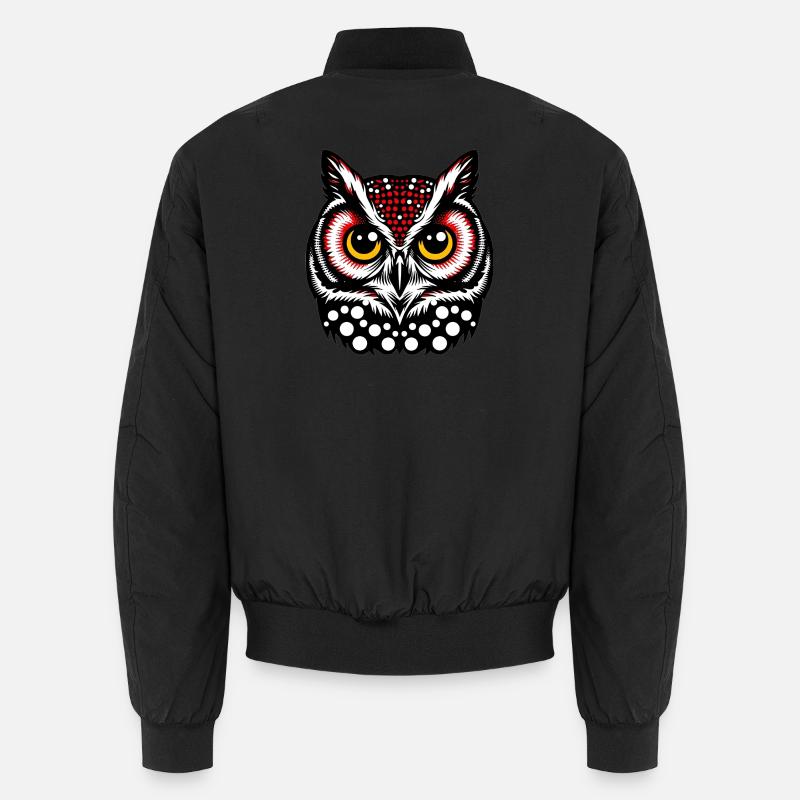 Owl - Unisex Bomber Jacket - black
