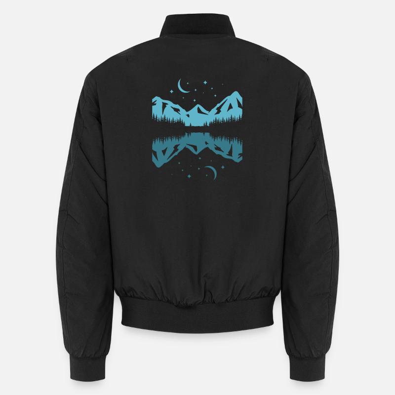 Mondschein-Bergreflexion - Unisex Bomberjacke - Schwarz