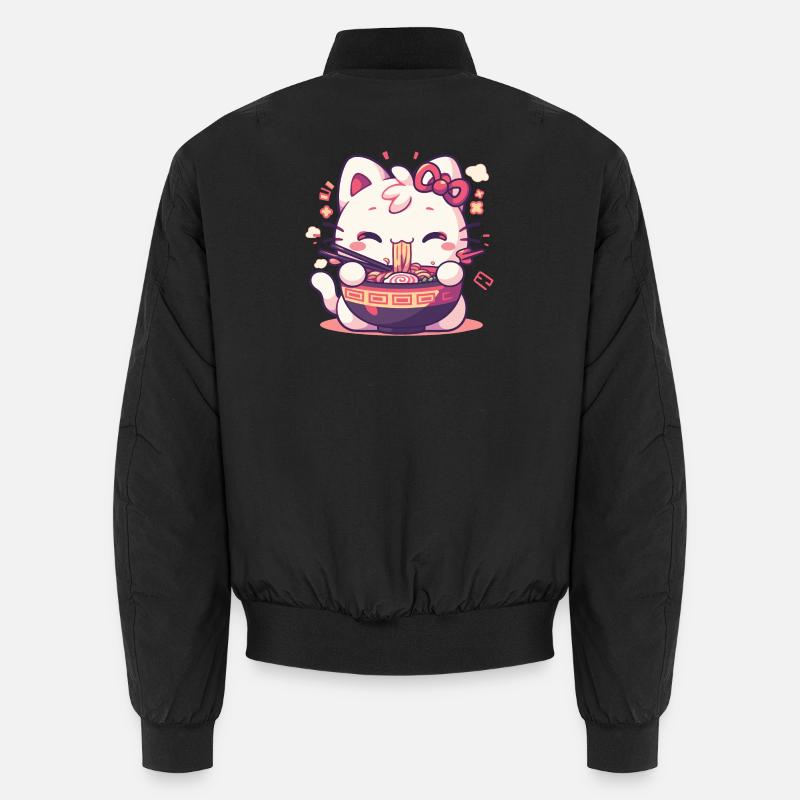 Katze isst Ramen Unisex Bomberjacke