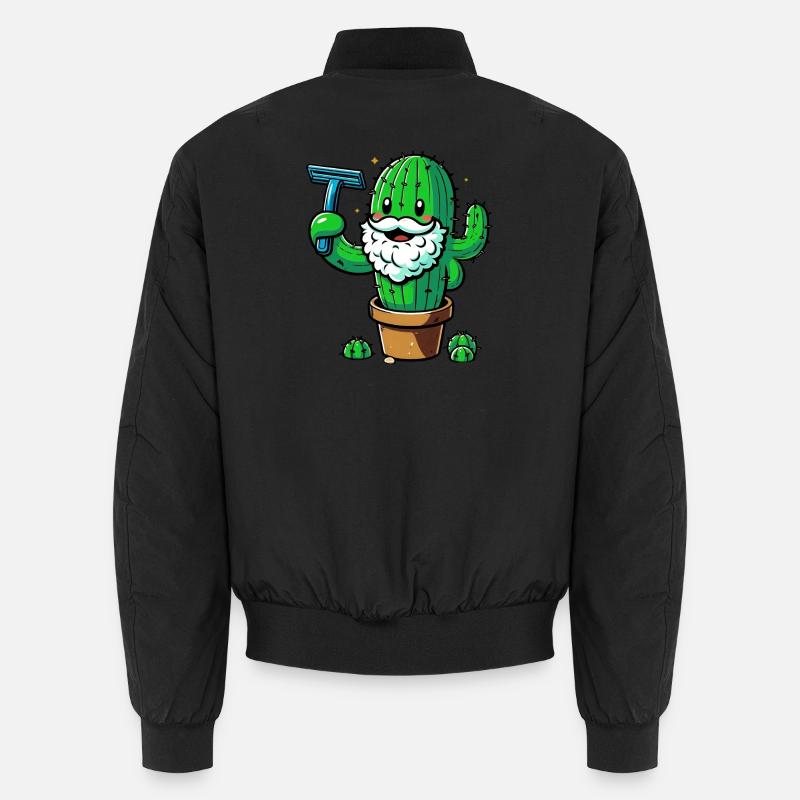 Cactus rasiert sich den Bart - Unisex Bomberjacke - Schwarz