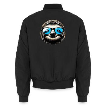 Faultier mit Sonnenbrille - Unisex Bomberjacke - Schwarz - Hinten - AI Model Male 185 light (185cm)