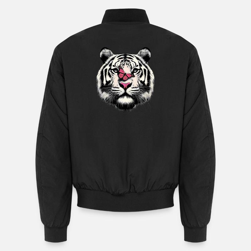 Tiger and Butterfly - Unisex Bomber Jacket - black