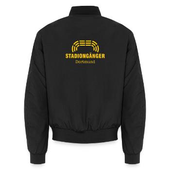 Dortmund Stadiongänger schwarz – Geschenk Fußball - Unisex Bomberjacke - Schwarz - Hinten - AI Model Male 185 light (185cm)