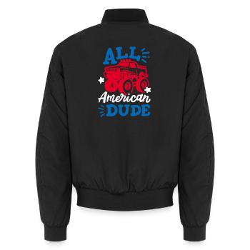 Monster Truck - Unisex Bomberjacke - Schwarz - Hinten - AI Model Male 185 light (185cm)
