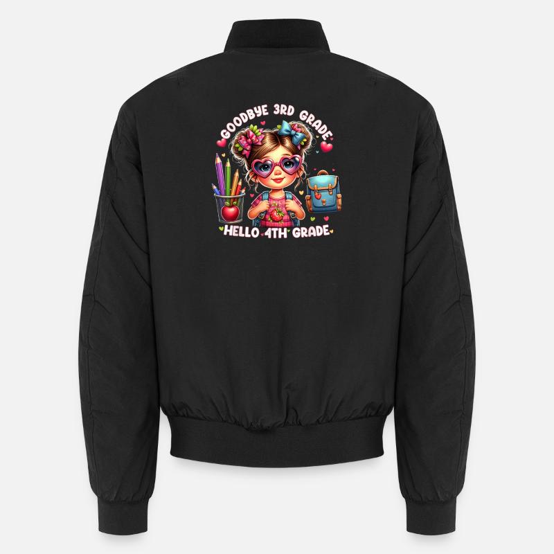 Goodbye 3rd Grade Hello 4th - Unisex Bomber Jacket - black