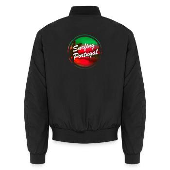 Surf Portugal - Bomber unisexe - noir - Dos - AI Model Male 185 light (185cm)