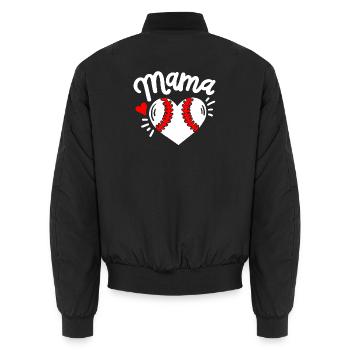 Baseball Mama Baseballspieler - Unisex Bomberjacke - Schwarz - Hinten - AI Model Male 185 light (185cm)