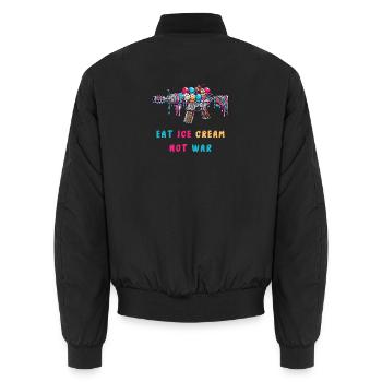 De la crème glacée au lieu de la guerre - Bomber unisexe - noir - Dos - AI Model Male 185 light (185cm)