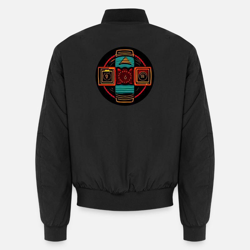 Neon Geometric Icons - Native Freestyle Bomber unisexe