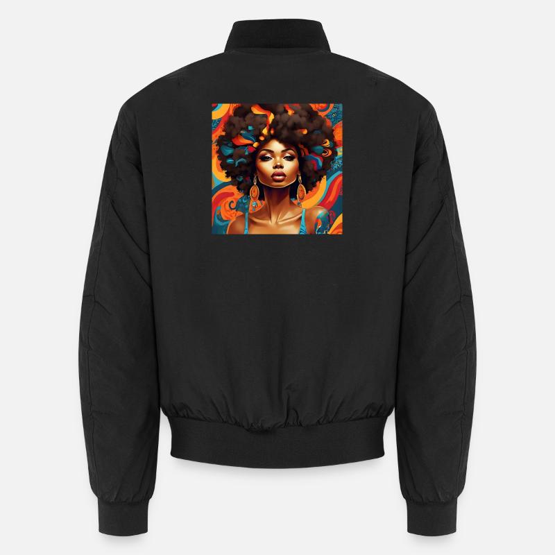 Afro Hair style Floral Explosion Unisex Bomber Jacket