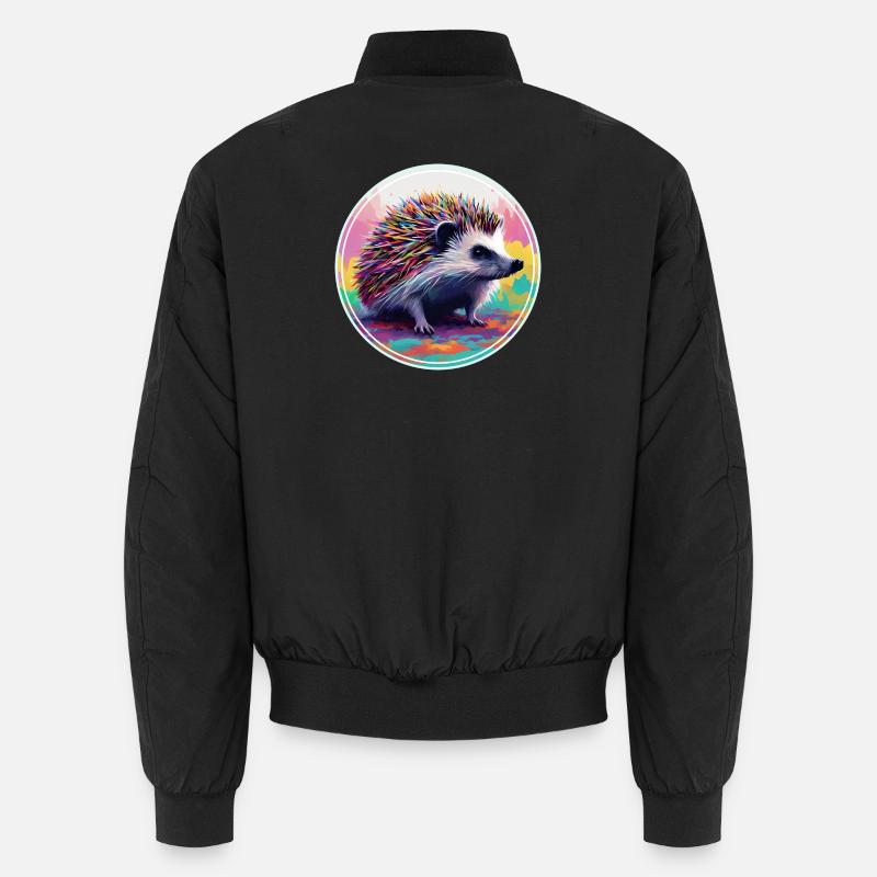 Art numérique coloré - Hérisson Bomber unisexe