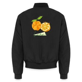 Fruits orange - Bomber unisexe - noir - Dos - AI Model Male 185 light (185cm)