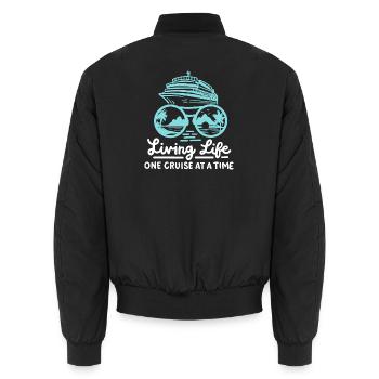 Kreuzfahrtschiff Kreuzfahrt - Unisex Bomberjacke - Schwarz - Hinten - AI Model Male 185 light (185cm)