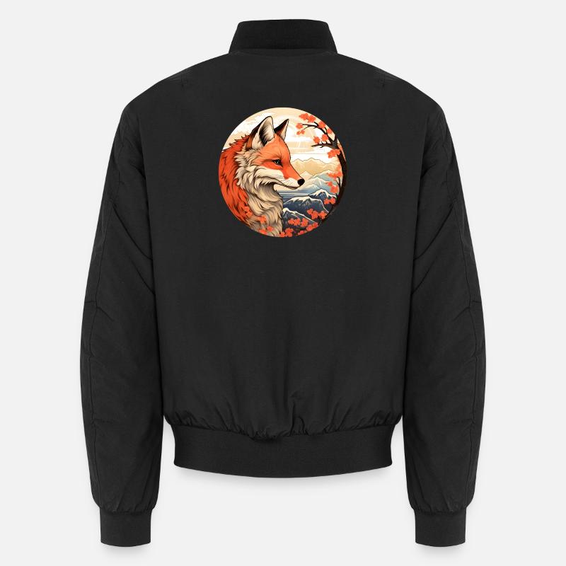 Fuchs zwischen den Blütengipfeln Herbst - Unisex Bomberjacke - Schwarz