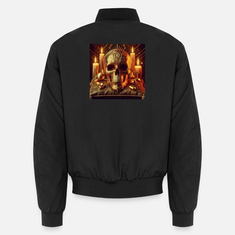 Goldener Schädel - Unisex Bomberjacke - Schwarz