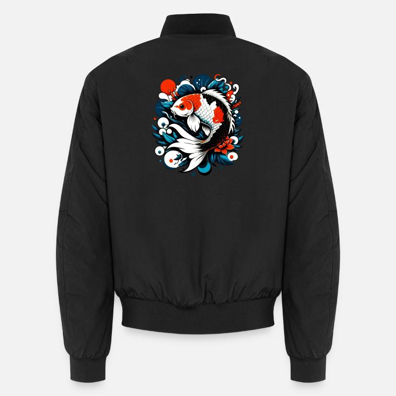 Koi Carp - Unisex Bomber Jacket - black