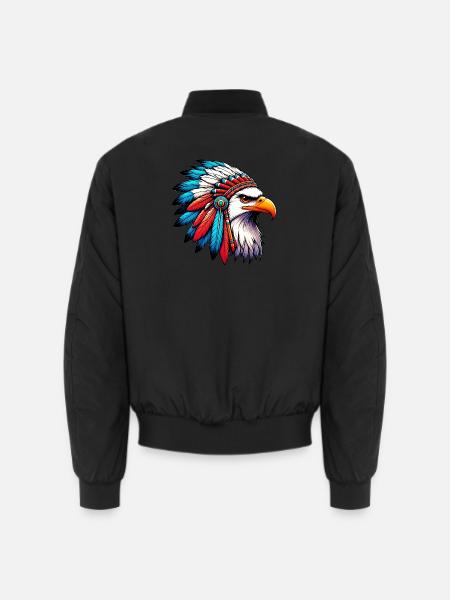 Amerikanischer Indianer Adler Amerikanische Rothaut - Unisex Bomberjacke - Schwarz