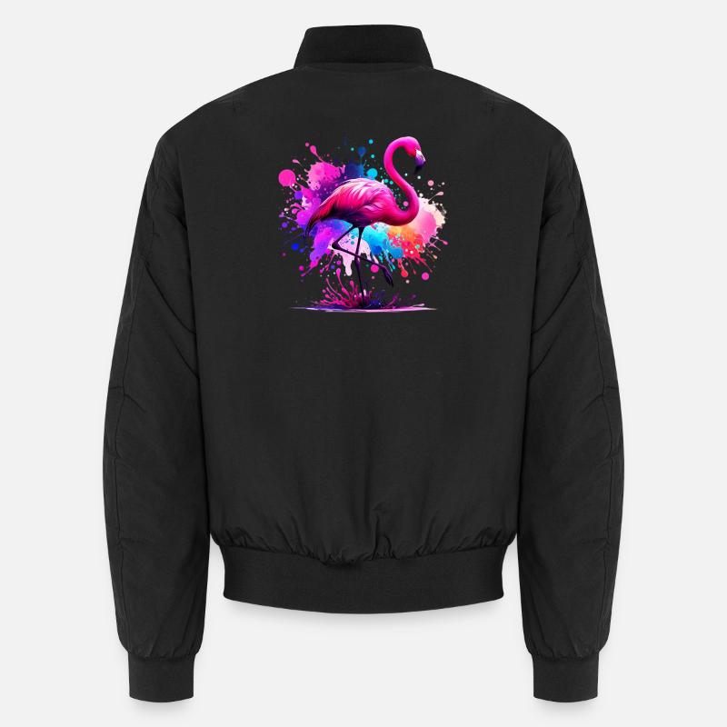 Flamingo - Unisex Bomberjacke - Schwarz