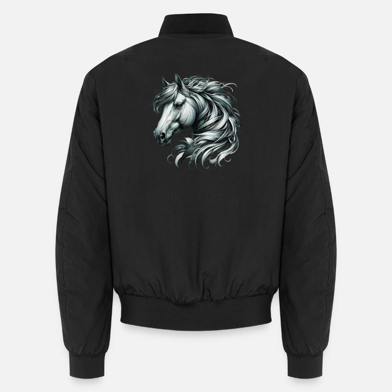 Pferd - Unisex Bomberjacke - Schwarz