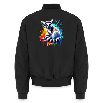 Lemur - Unisex Bomber Jacket - black - Back - AI Model Male 185 light (185cm)