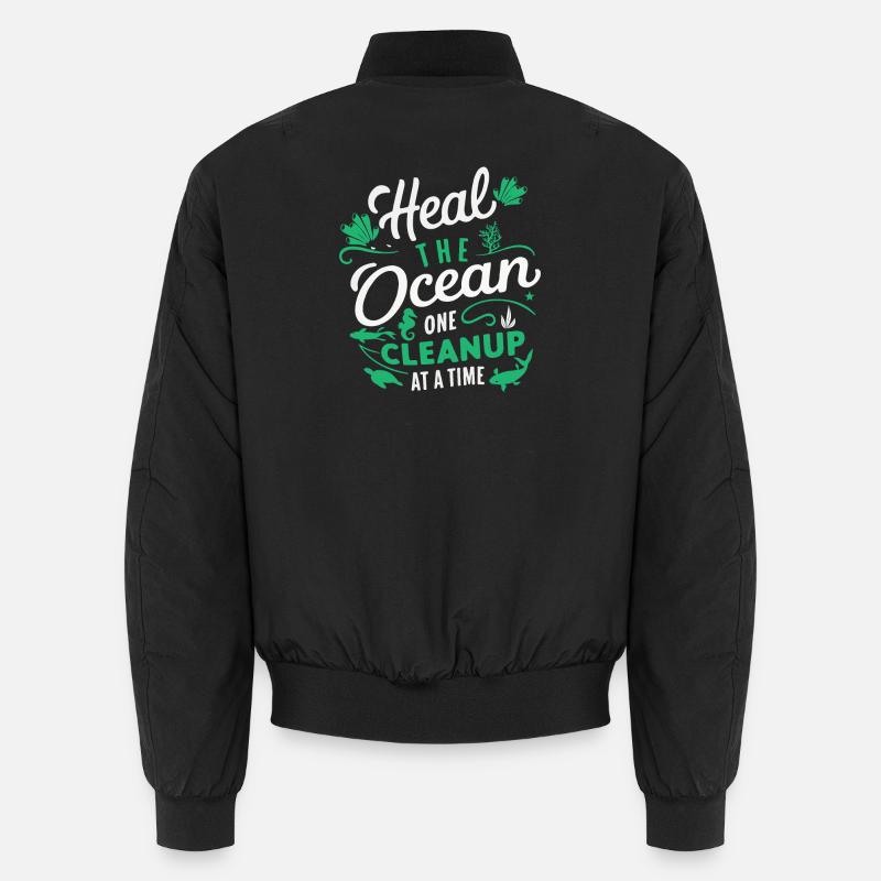 Ocean Save Purification Step - Unisex Bomber Jacket - black