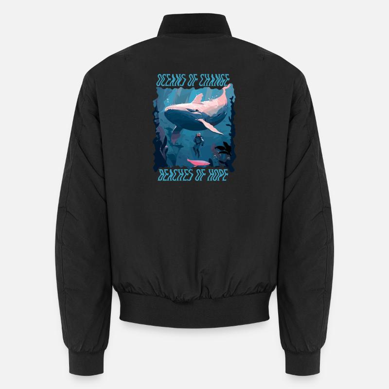 Bathing beach & sea plastic-free against pollution Unisex Bomber Jacket