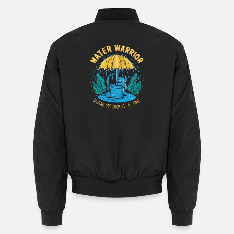 Water Warrior Drop Hero - Unisex Bomber Jacket - black