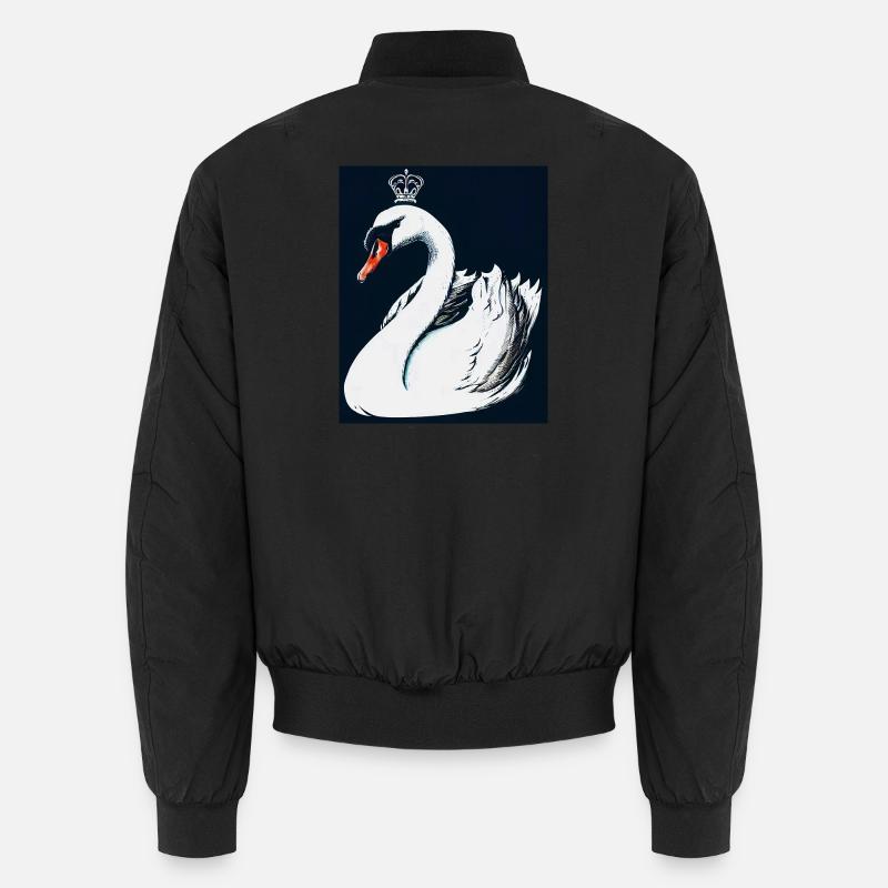 Schwan - Unisex Bomberjacke - Schwarz
