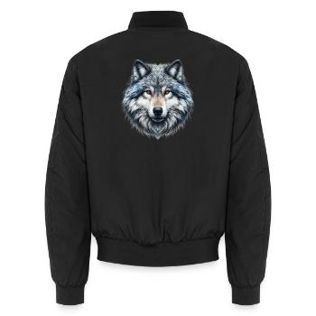 Wolf - Unisex Bomberjacke - Schwarz - Hinten - AI Model Male 185 light (185cm)