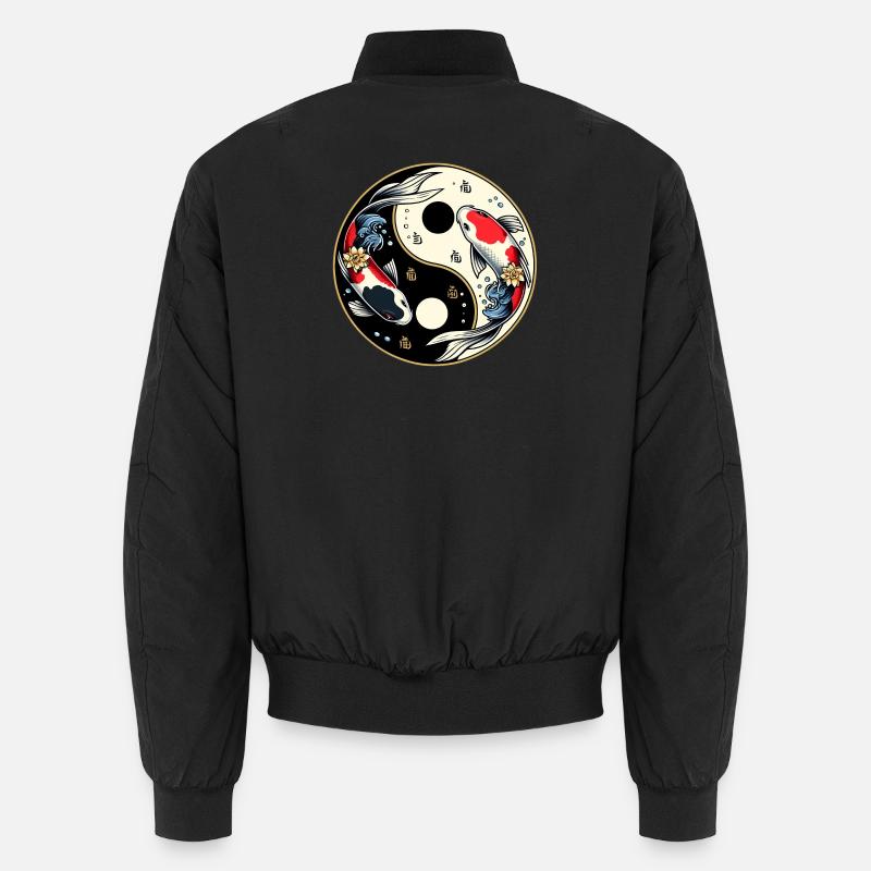 Yin-Yang-Koi-Fisch-Design Unisex Bomberjacke