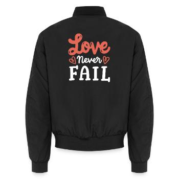 Christliches Zitat Religiös - Unisex Bomberjacke - Schwarz - Hinten - AI Model Male 185 light (185cm)
