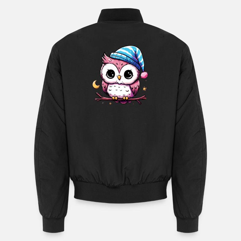 Owl - Unisex Bomber Jacket - black