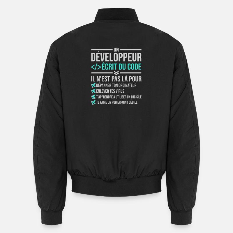 Développeur écrire du code - Bomber unisexe - noir