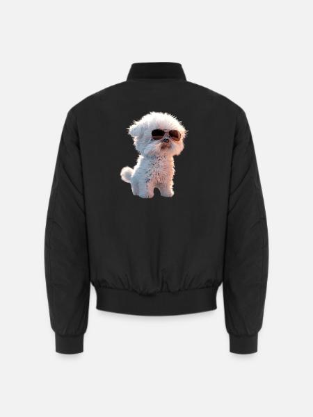 Malteser Kleiner Maltese Hund Liebe Süße Malteser - Unisex Bomberjacke - Schwarz