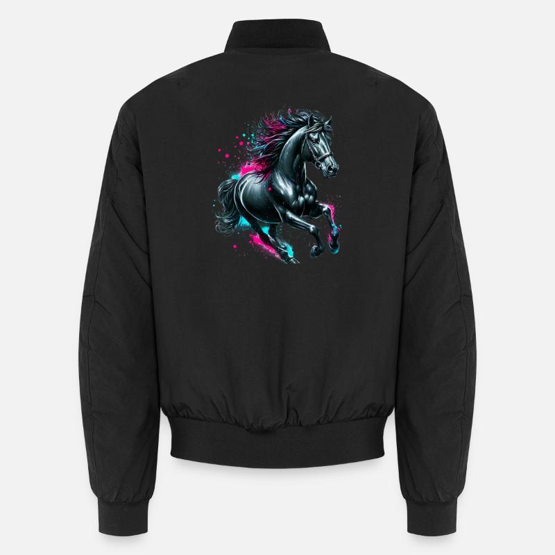 Pferd - Unisex Bomberjacke - Schwarz