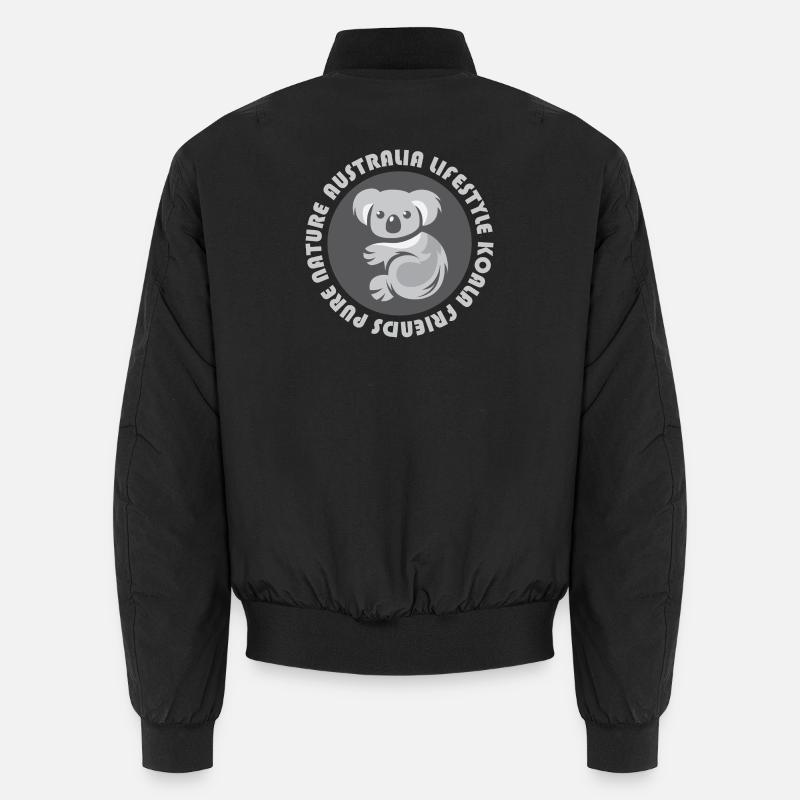 Australia Koala Emblem Bär Comic Cartoon Symbol Unisex Bomberjacke
