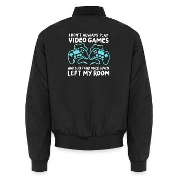 Gamer Gaming - Unisex Bomberjacke - Schwarz - Hinten - AI Model Male 185 light (185cm)