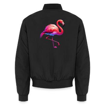 Flamingo - Unisex Bomberjacke - Schwarz - Hinten - AI Model Male 185 light (185cm)
