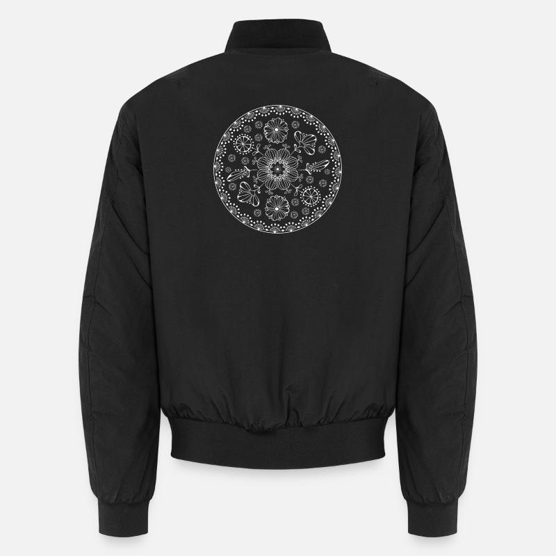 Floral pattern in circle shape Unisex Bomber Jacket