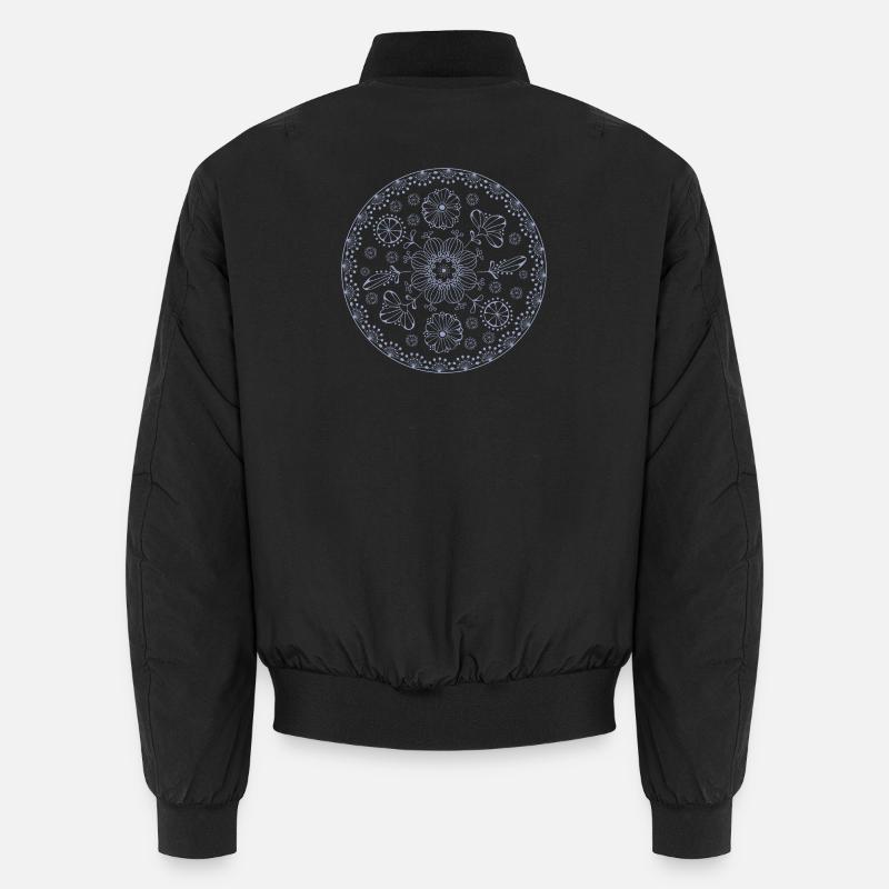 Blumenmuster - Unisex Bomberjacke - Schwarz