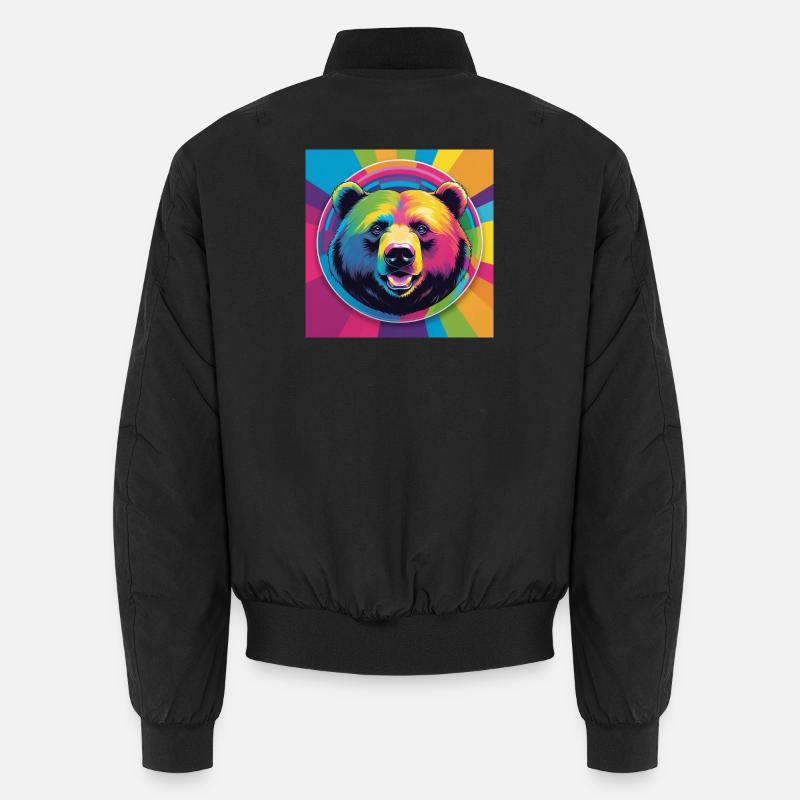 Rainbow Bear - Unisex Bomberjacke - Schwarz