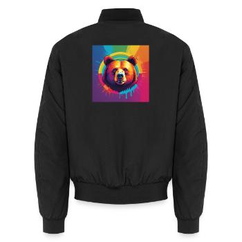 Pride Bear - Unisex Bomberjacke - Schwarz - Hinten - AI Model Male 185 light (185cm)