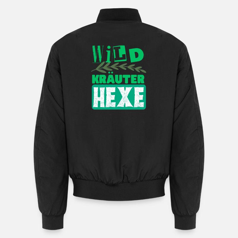 Mama Wildkräuter Hexe Kräuter Design - Unisex Bomberjacke - Schwarz