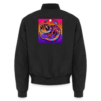 Gecko - Bomber unisexe - noir - Dos - AI Model Male 185 light (185cm)