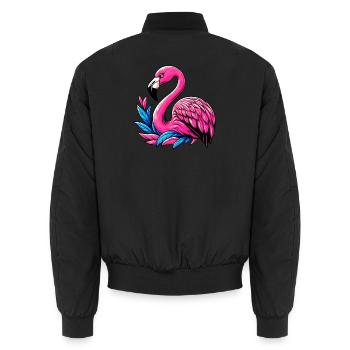 Flamingo - Unisex Bomberjacke - Schwarz - Hinten - AI Model Male 185 light (185cm)