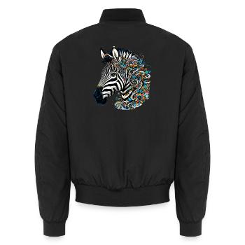 Zebra - Unisex Bomberjacke - Schwarz - Hinten - AI Model Male 185 light (185cm)
