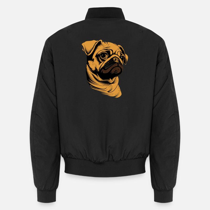 Mops Beige Hunde Liebe Carlin Kleiner Süßer Mops Unisex Bomberjacke