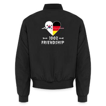 100 % amitié entre la Corée du Sud et l'Allemagne - Bomber unisexe - noir - Dos - AI Model Male 185 light (185cm)